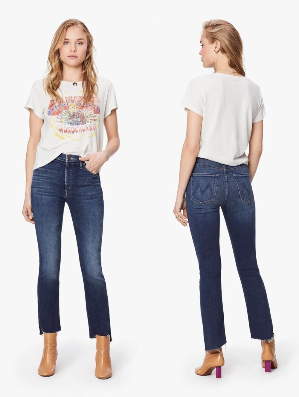 Mother The Insider Crop Step Fray in Sweet and Sassy